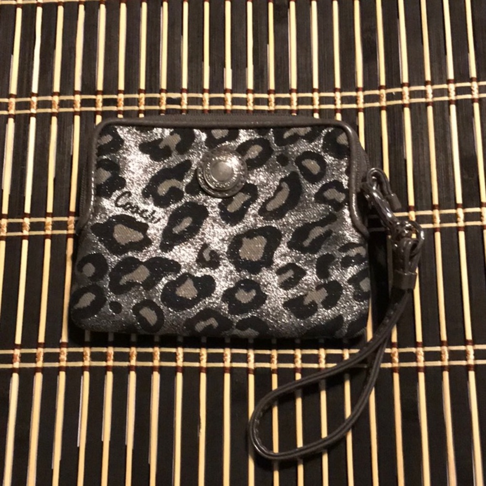 COACH Ocelot Wristlet ID Holder